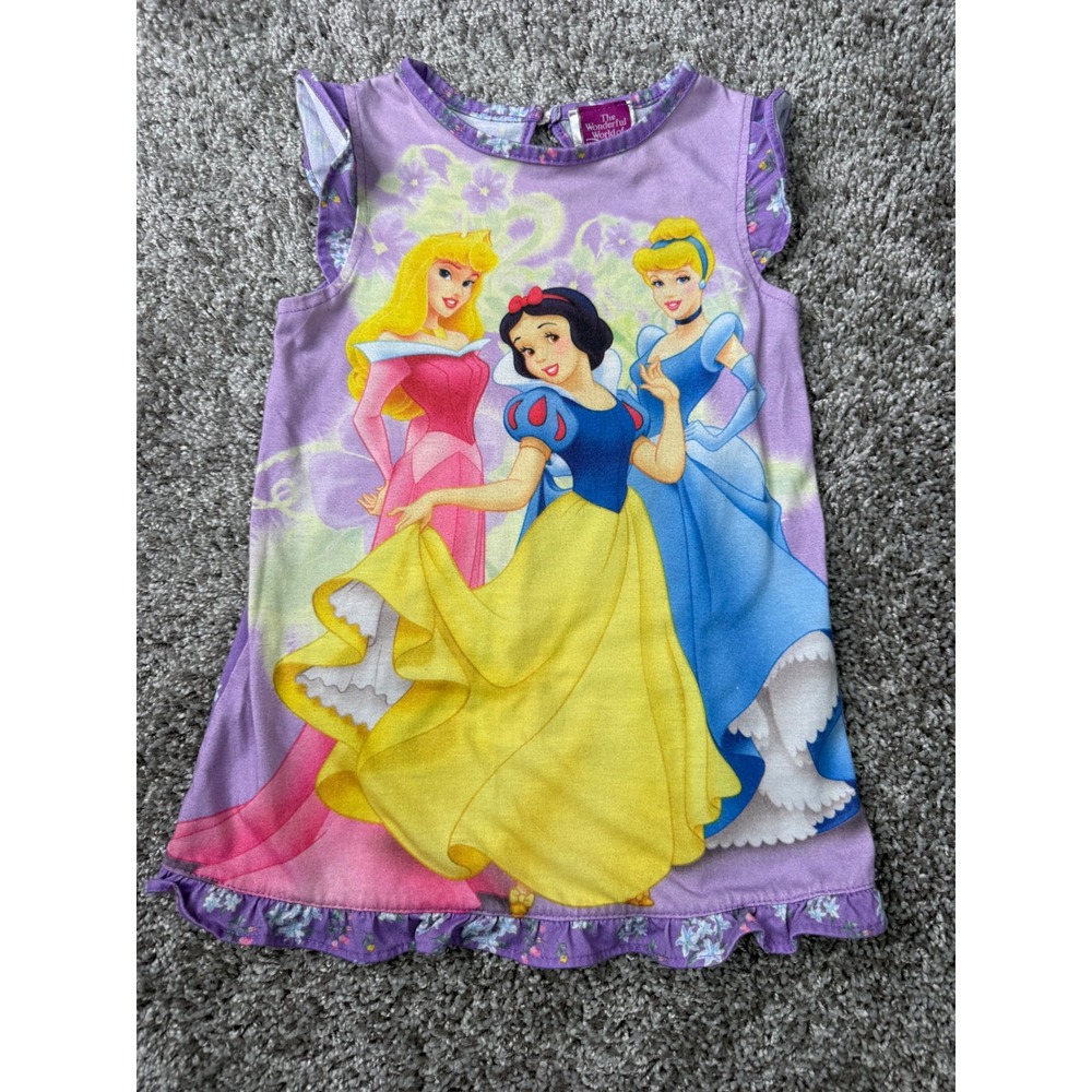 Vintage Y2K Disney Princess Nightgown 18M Aurora Snow White Cinderella